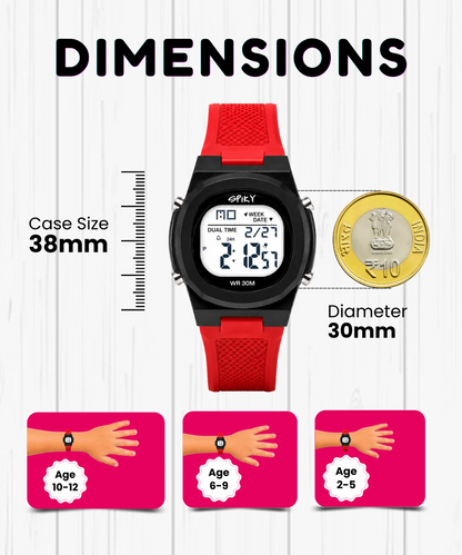 Spiky Spkeva65 Round Digital Sports Watch for Kids