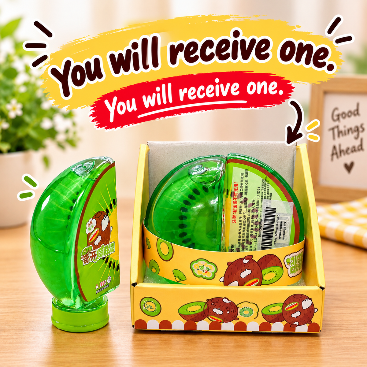 Kiwi Slime Bottle – Fruit Slice Shaped Green Jelly Slime