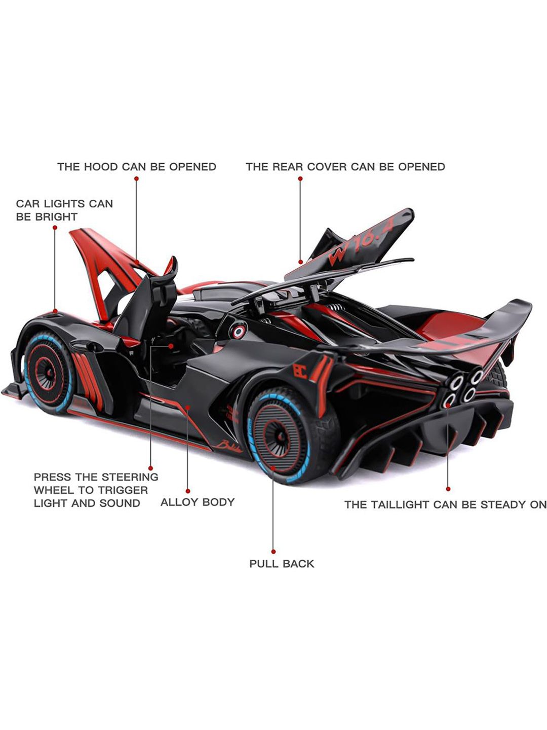 Bolide Die-Cast 1:24 Scale Pull-Back Model Car