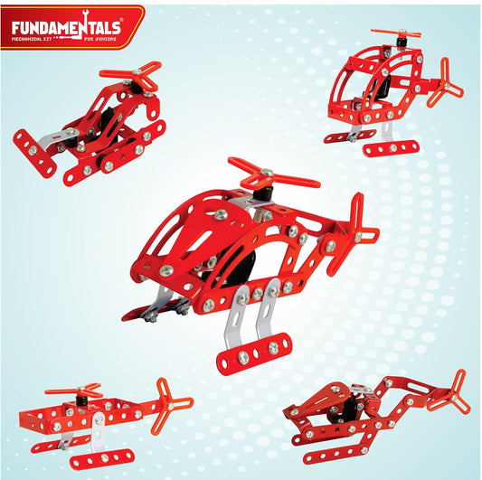 Fundamentals Helicopter Toy for Kids,STEM Learning, Building Blocks, 8+ Years Boys and Girls, 10+ Models, 130 +Pieces,Best Mechanical Toys,Best Innovative Toys, Toys, Made in India