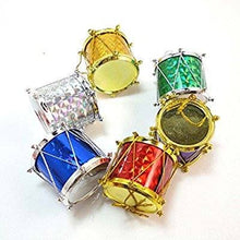 Christmas Tree Hanging Drum Ornaments - Pack of 12 Metallic Decorations