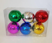 Big Disco Ball Christmas Tree Ornaments - Pack of 6 Multicolor