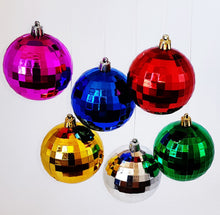 Big Disco Ball Christmas Tree Ornaments - Pack of 6 Multicolor