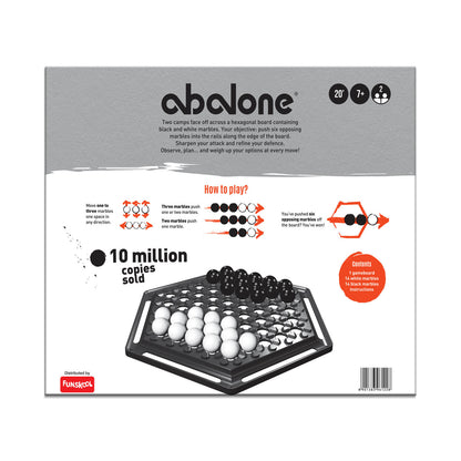 Funskool Abalone, Strategy Game, Board Game for Kids, Adults, Educational, 2 Players, 24 Black & White Marbles, Family Fun, Learning Activity Toy for Childrens, Gift Set for Kid, Ages 7+ Years