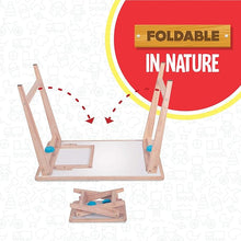 Funskool Giggles - Activity Table & Stool, Wooden Kids Study Table, Dry Erase Board,Studying and Storage, 3 Years & Above, Preschool Toys