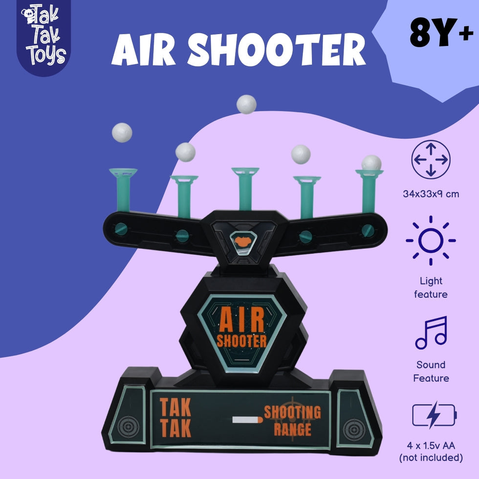 Air Shooter Floating Ball Target Game with Blaster, Glow-in-the-Dark Pedestals, Lights and Sound