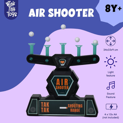 Air Shooter Floating Ball Target Game with Blaster, Glow-in-the-Dark Pedestals, Lights and Sound