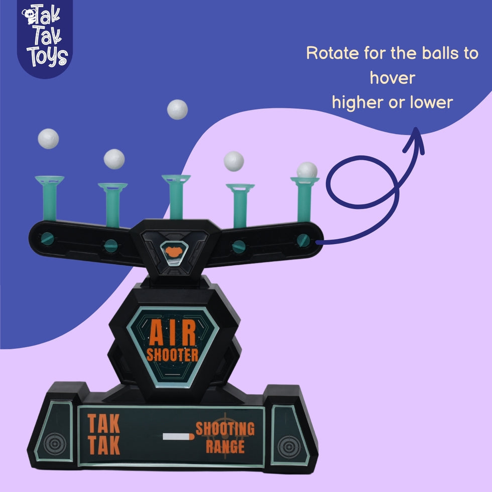 Air Shooter Floating Ball Target Game with Blaster, Glow-in-the-Dark Pedestals, Lights and Sound