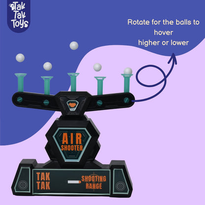 Air Shooter Floating Ball Target Game with Blaster, Glow-in-the-Dark Pedestals, Lights and Sound
