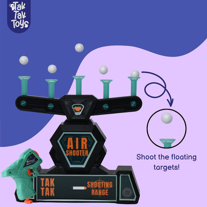 Air Shooter Floating Ball Target Game with Blaster, Glow-in-the-Dark Pedestals, Lights and Sound