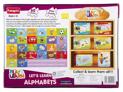 Funskool - Play & Learn-Alphabet,Educational,60 Pieces,Puzzle,for 3 Year Old Kids and Above,Toy