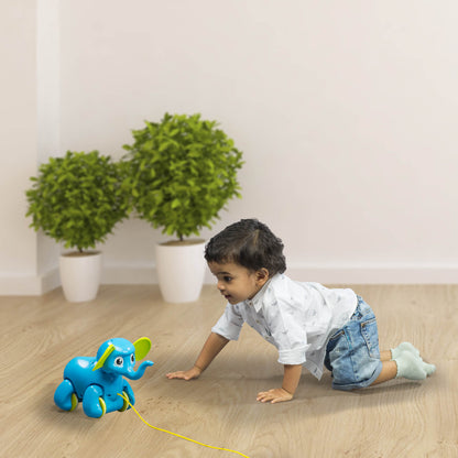 Funskool Giggles, Alphy The Elephant , Pull along toy , Elephant Trunk bobs up and down, Multicolor, 18 months and above