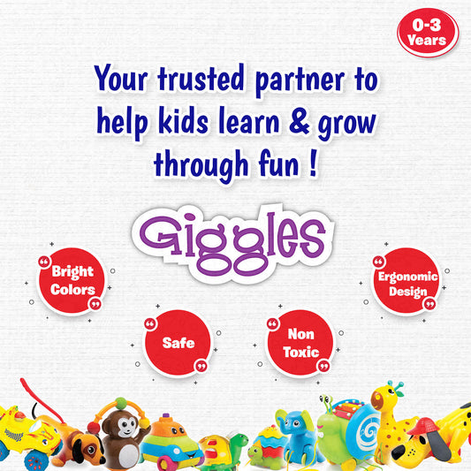 Funskool Giggles, Alphy The Elephant , Pull along toy , Elephant Trunk bobs up and down, Multicolor, 18 months and above