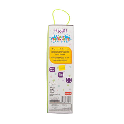 Giggles - Aqua Squeakers (Pack of 2), Multicolour Aqua Squeakers, Stimulates Senses, Natural squeaking Sound, 3 Months and Above, Infant Toys