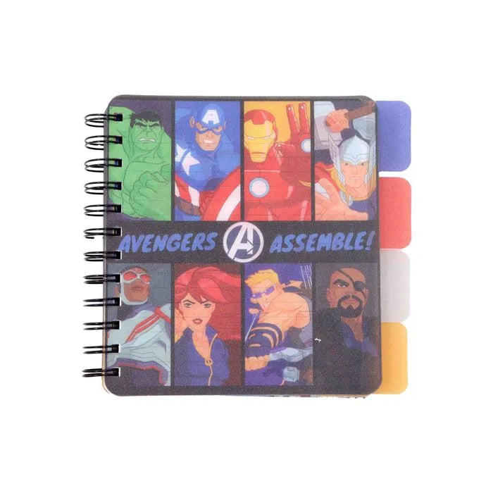 Avengers Assemble Spiral Tabbed Notebook – Marvel Superhero Diary for Kids