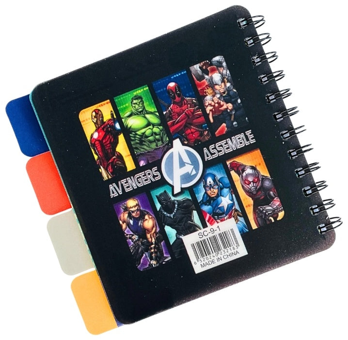 Avengers Assemble Spiral Tabbed Notebook – Marvel Superhero Diary for Kids