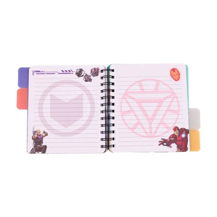 Avengers Assemble Spiral Tabbed Notebook – Marvel Superhero Diary for Kids