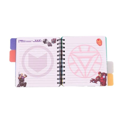 Avengers Assemble Spiral Tabbed Notebook – Marvel Superhero Diary for Kids