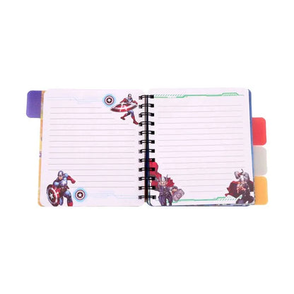 Avengers Assemble Spiral Tabbed Notebook – Marvel Superhero Diary for Kids