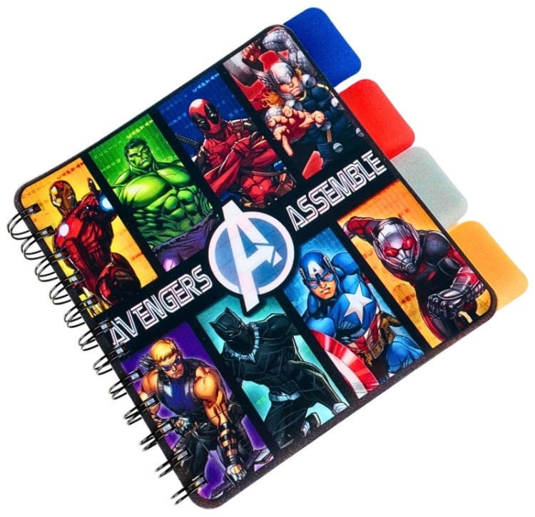 Avengers Assemble Spiral Tabbed Notebook – Marvel Superhero Diary for Kids