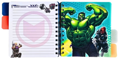 Avengers Assemble Spiral Tabbed Notebook – Marvel Superhero Diary for Kids