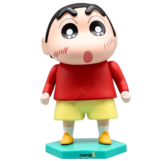 FUNFOB Shinchan Action Figure Toy Size - 15CM Cartoon Figurine for Boys & Girls Shinchan Figurine PVC Multicolour | Shin Red T Pre