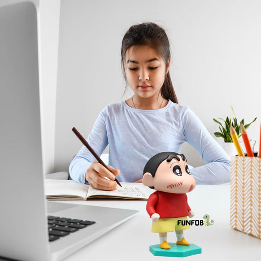 FUNFOB Shinchan Action Figure Toy Size - 15CM Cartoon Figurine for Boys & Girls Shinchan Figurine PVC Multicolour | Shin Red T Pre