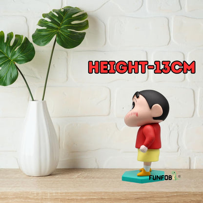 FUNFOB Shinchan Action Figure Toy Size - 15CM Cartoon Figurine for Boys & Girls Shinchan Figurine PVC Multicolour | Shin Red T Pre