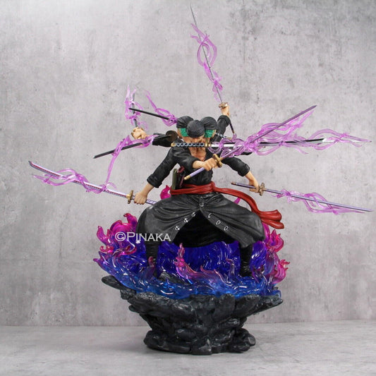 PINAKA One Piece Roronoa Zoro Nine Knives Three Faces Asura Form Action Figure 28 Cms Model Toy PVC Anime Figurine Collectible