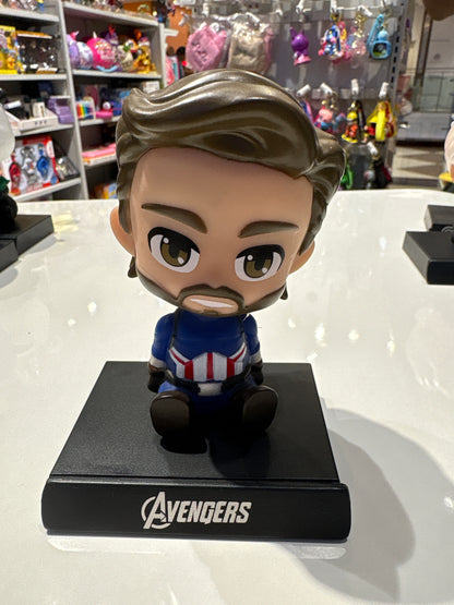 Car Dashboard and Home Decoration Accessories Bobble Shaking Head Avengers (12 Cms_Brown) Free : 3M Double Side Tape