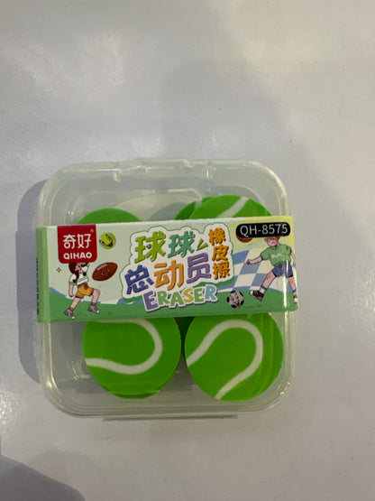 Sports Ball Shaped Erasers Set of 10