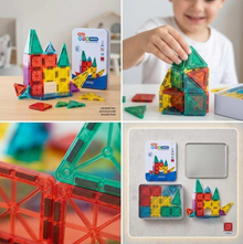 Mini Magnetic Geometry Building Tiles – 32 Pcs