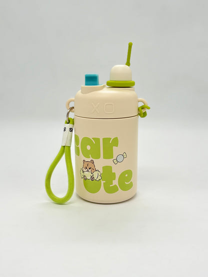 Bear Cute Kids Insulated Sipper Bottle 500ml with Dual Lid