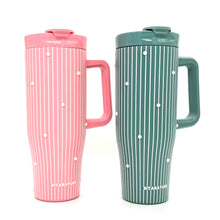 Sitarayuri Striped Insulated Tumbler with Bow Charm and Handle – 1200ml