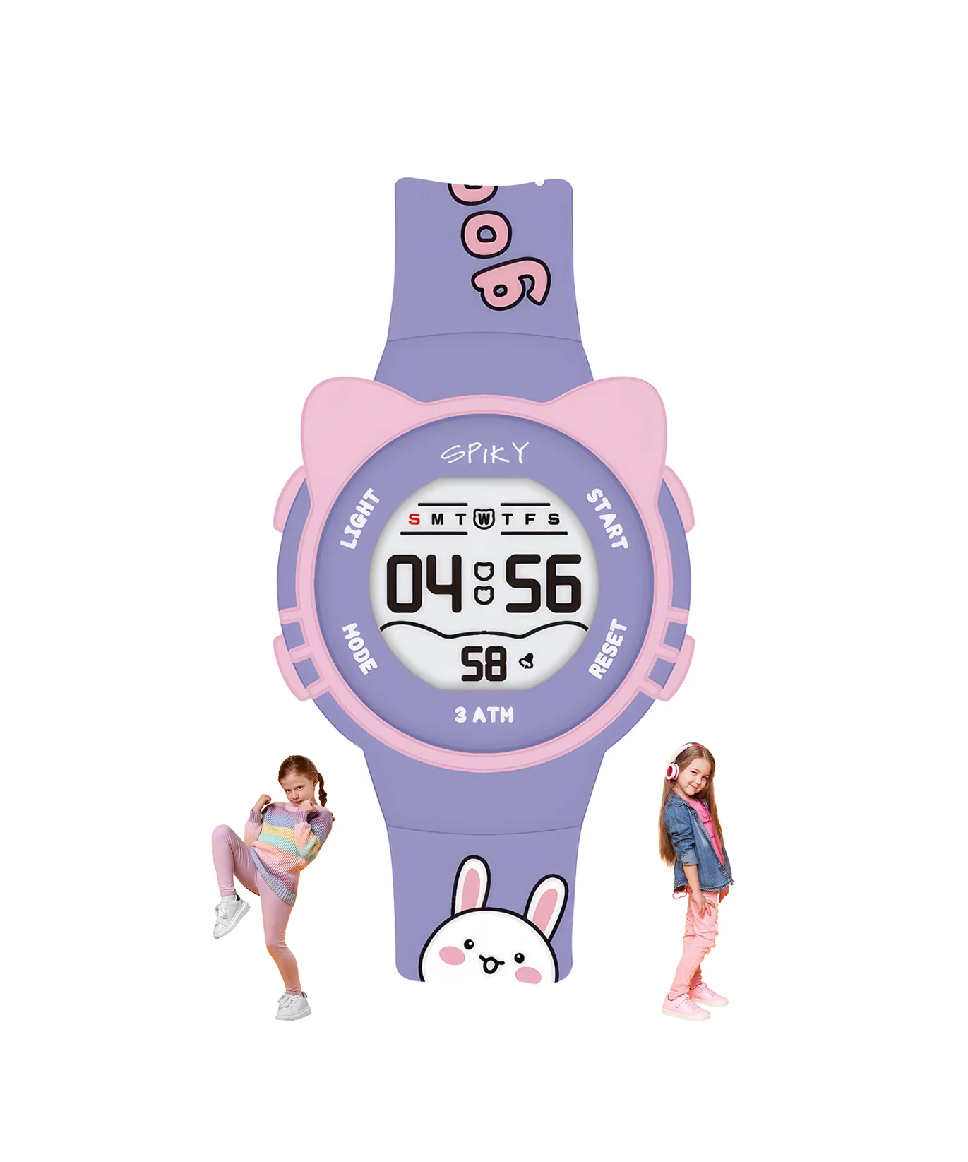 Spiky Spkeva17 Round Cat Shaped Digital Watch