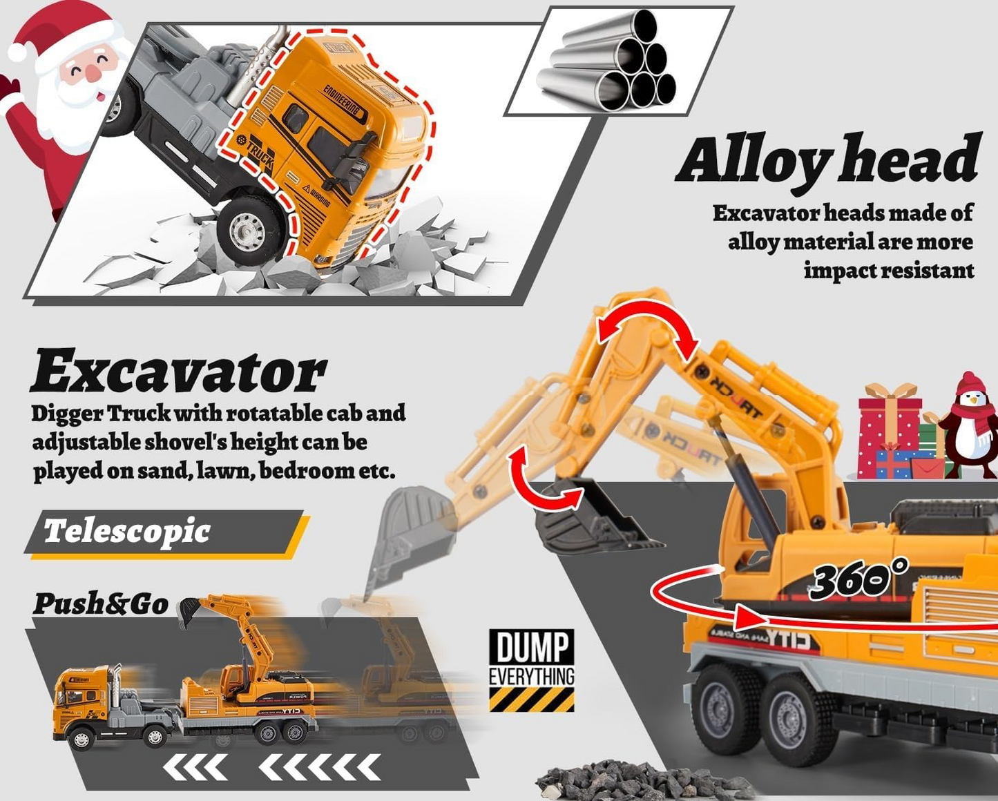 Transport Truck JCB Toy For Kids