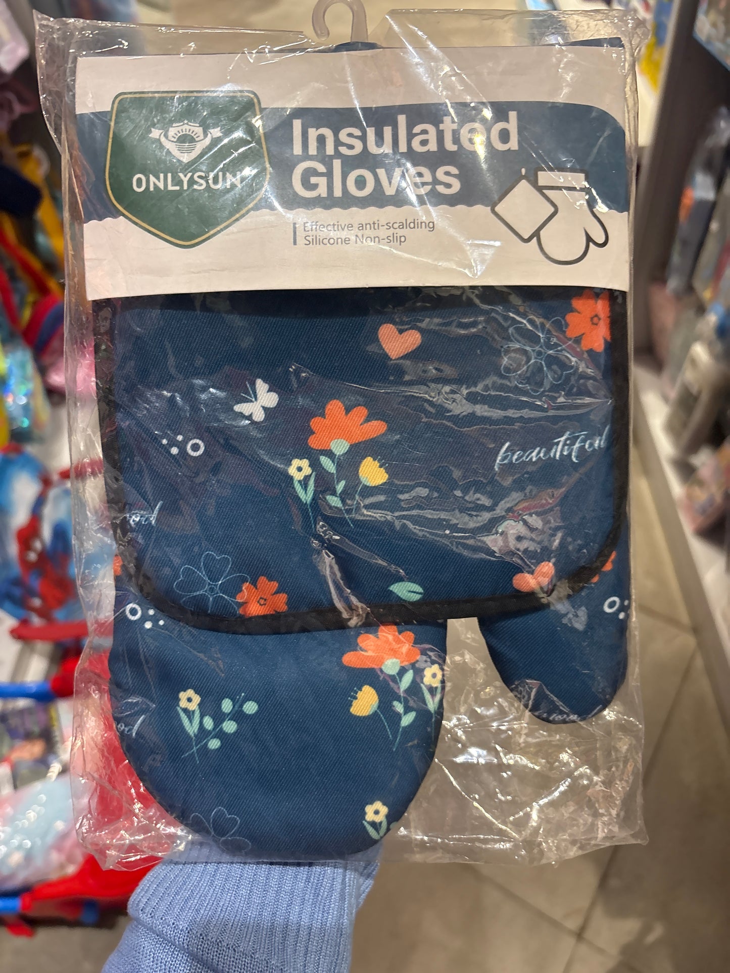 Onlysun Insulated Kitchen Oven Gloves with Pot Holder
