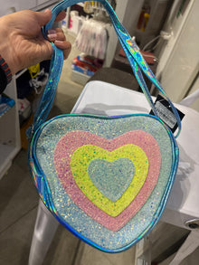 Heart Shaped Glitter Crossbody Bag