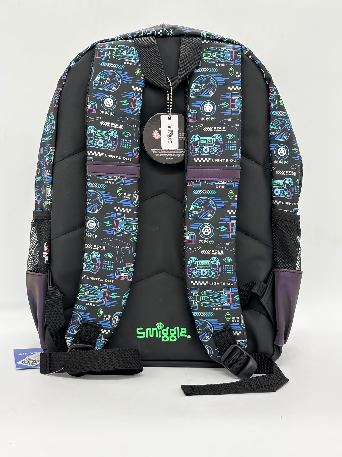 Smiggle Black Formula One School Bag