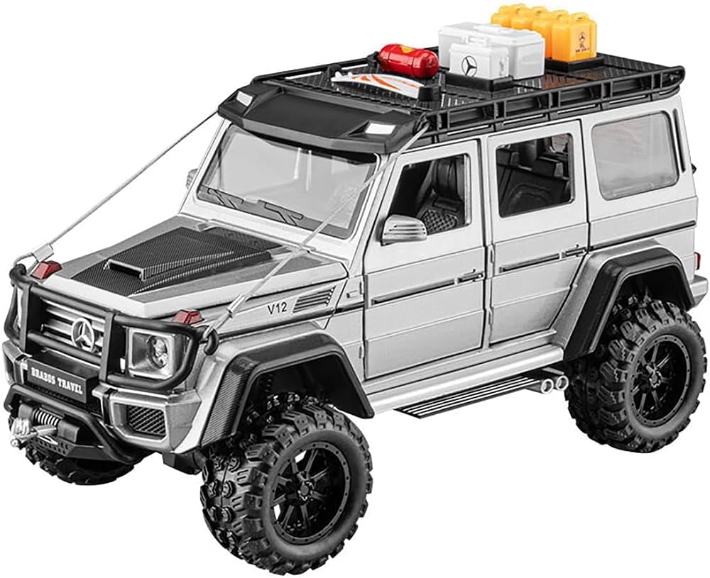 Die-Cast 1:24 Scale Alloy Off-Road Model Car with Sound, Light & Pull-Back Function