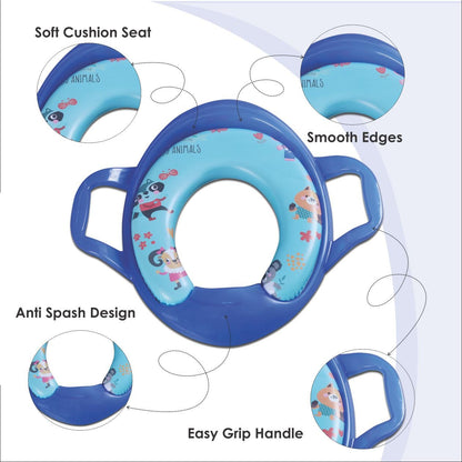 Nabhya Toilet Trainer Soft Cushion Baby Potty Seat With Handle And Back Support Toilet Seat For Western Toilet