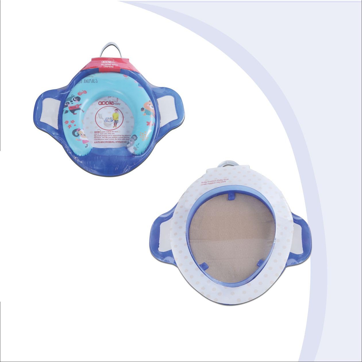 Nabhya Toilet Trainer Soft Cushion Baby Potty Seat With Handle And Back Support Toilet Seat For Western Toilet