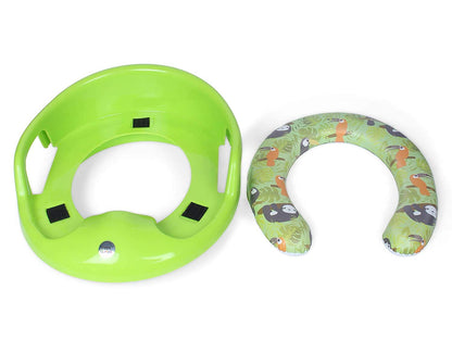 Nabhya Toilet Trainer Soft Cushion Baby Potty Seat With Handle And Back Support Toilet Seat For Western Toilet