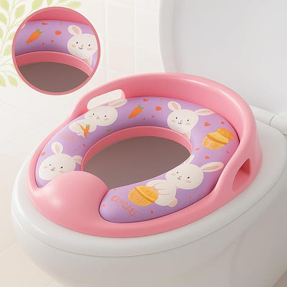Nabhya Toilet Trainer Soft Cushion Baby Potty Seat With Handle And Back Support Toilet Seat For Western Toilet