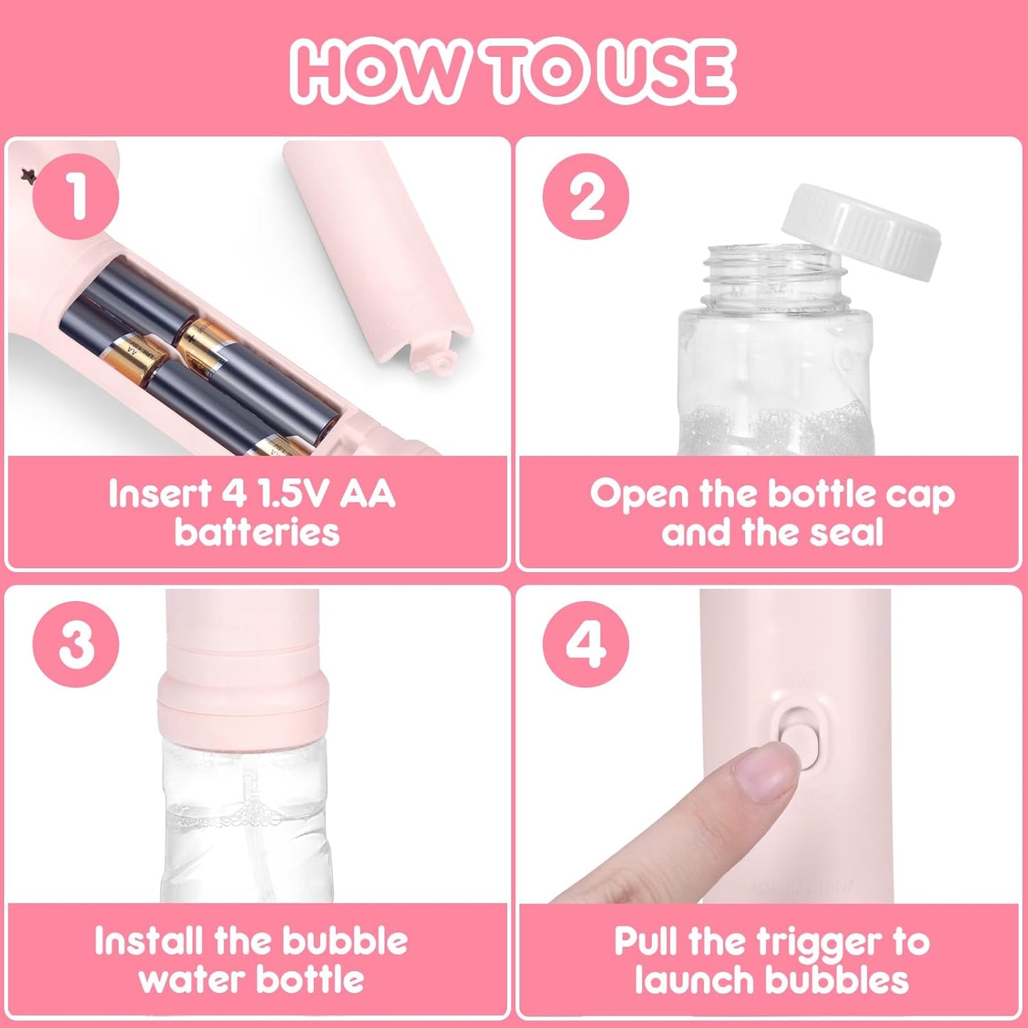 Unicorn Bubble Wand for Kids Bubble Machine with LED Light Bubbles for Toddlers Princess Bubble Wand for Summer Toys, Party Favors, Birthdays, Valentine's Day, Halloween and Christmas