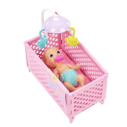 Barbie Skipper Doll & Playset with Accessories, Babysitting Set Themed to Mealtime, Color-Change Toy Play
