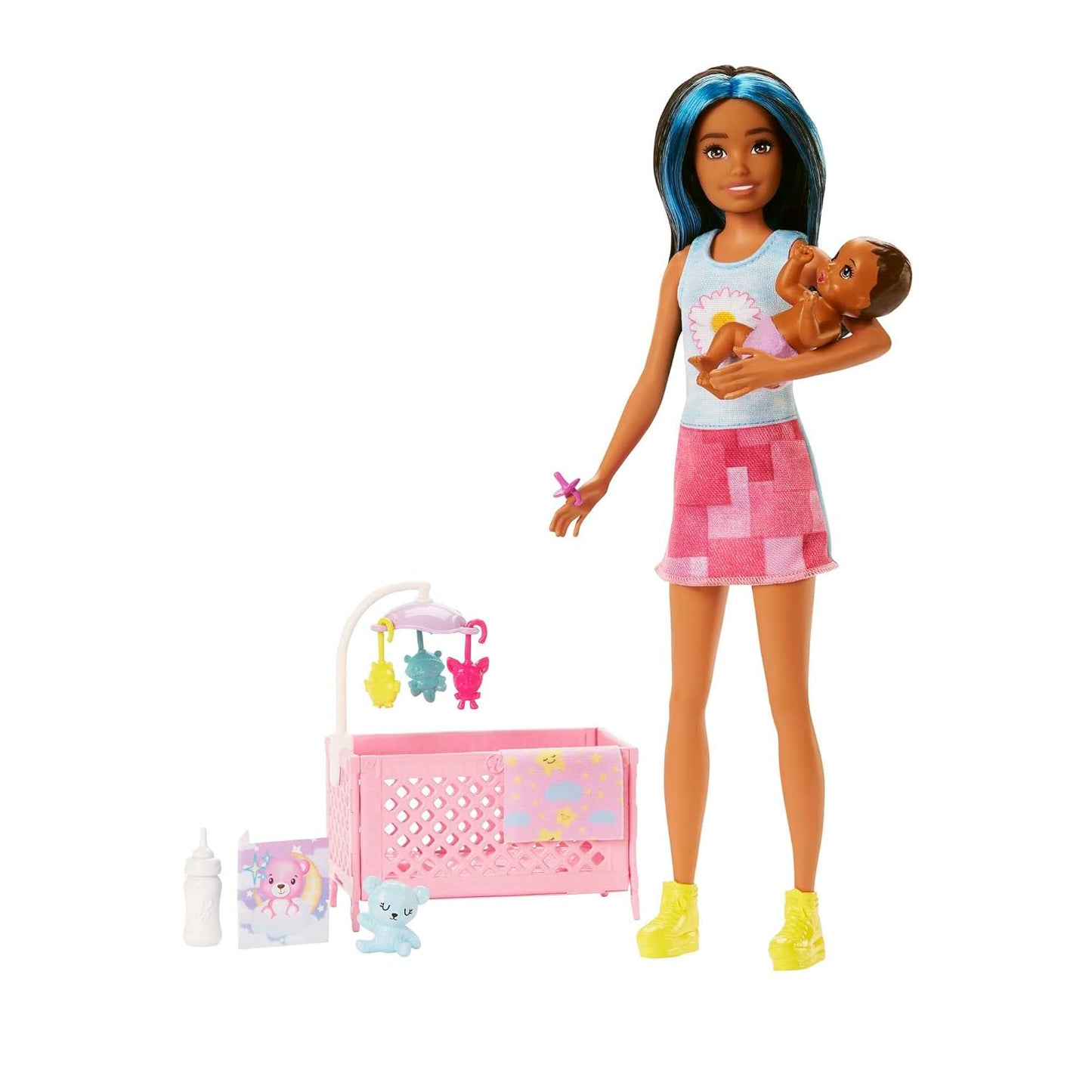 Barbie Skipper Doll & Playset with Accessories, Babysitting Set Themed to Mealtime, Color-Change Toy Play