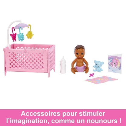 Barbie Skipper Doll & Playset with Accessories, Babysitting Set Themed to Mealtime, Color-Change Toy Play
