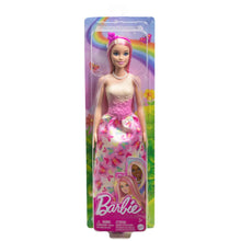 Barbie Royal Doll with Brightly Highlighted Fantasy Hair, Colorful Accessories, Yellow Ombre Bodice and Butterfly-Print Skirt