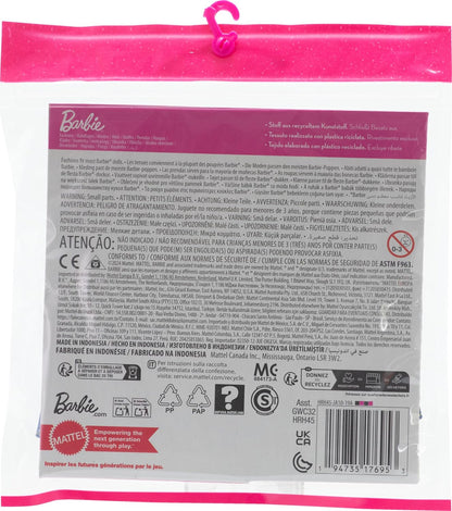 Barbie Clothes, Doll Fashions and Accessories Set Featuring 2 Complete All-Denim Outfits, Including Dress, Top, Shorts, Purse and More